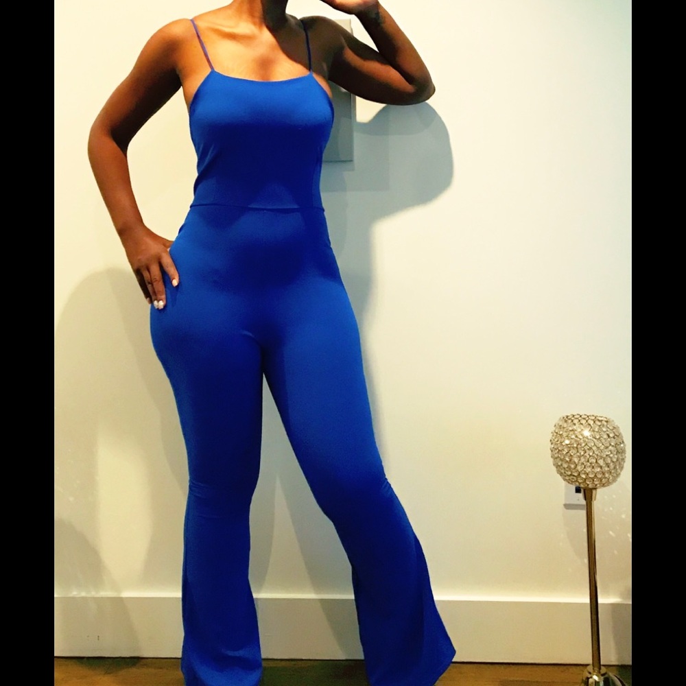 Royal blue cat suit